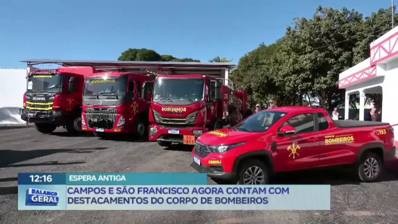 Campos e São Francisco agora contam com destacamentos do Corpo de Bombeiros — segurança reforçada na região