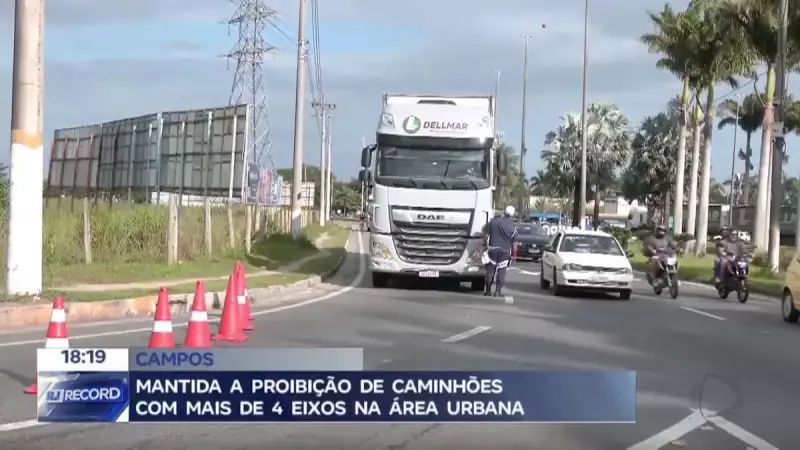 Campos RJ mantém proibição de caminhões pesados na área urbana: entenda o impacto