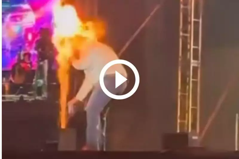 Cantor sertanejo tem rosto queimado durante show em SP: veja o vídeo chocante