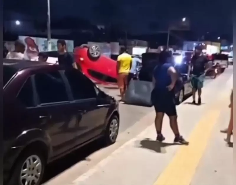Carro capota na Orla do Santa Inês em Macapá: veja o vídeo chocante