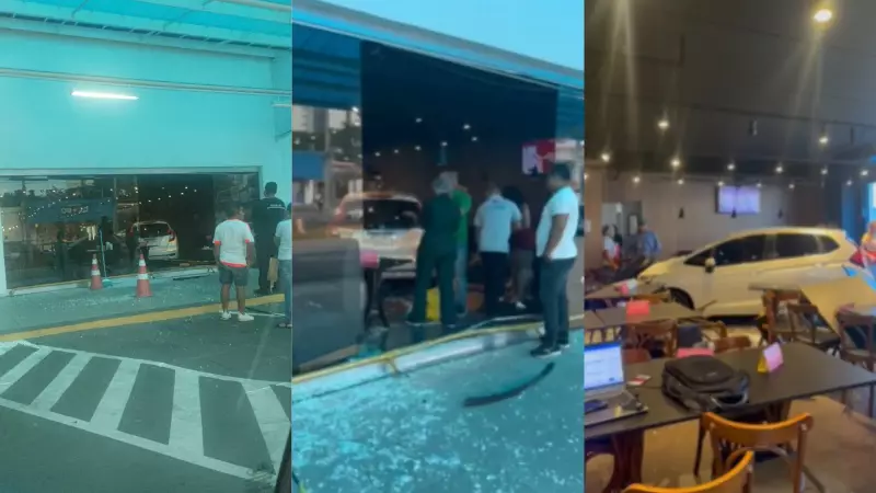 Carro invade supermercado na Zona Leste de Teresina e deixa cinco feridos