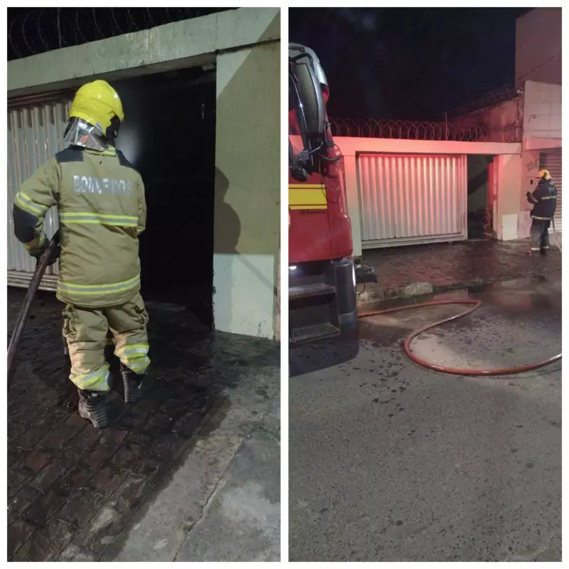 Carro pega fogo em garagem e causa desabamento parcial de casa em Pirapora, MG
