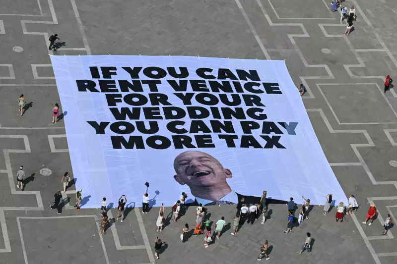 Casamento bilionário de Jeff Bezos em Veneza vira alvo de protestos e críticas