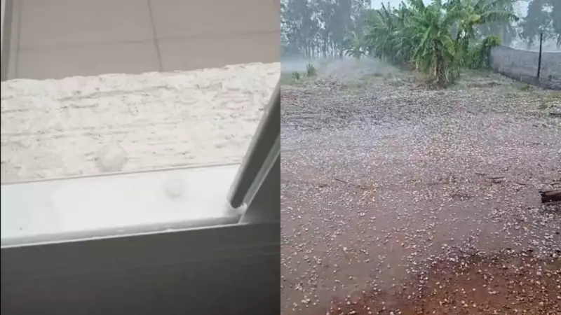 Chuva de granizo assusta moradores de Urânia: veja o vídeo impressionante