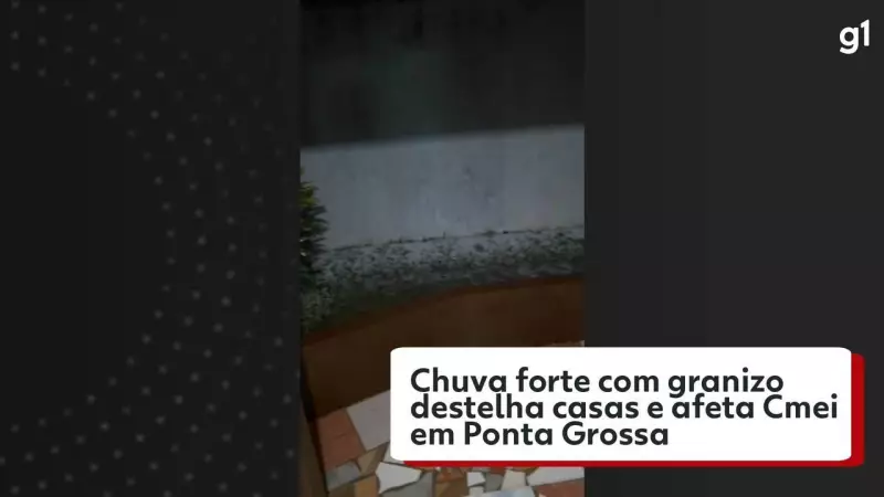 Chuva de granizo destrói casas e afeta CMEI em Ponta Grossa: veja os estragos