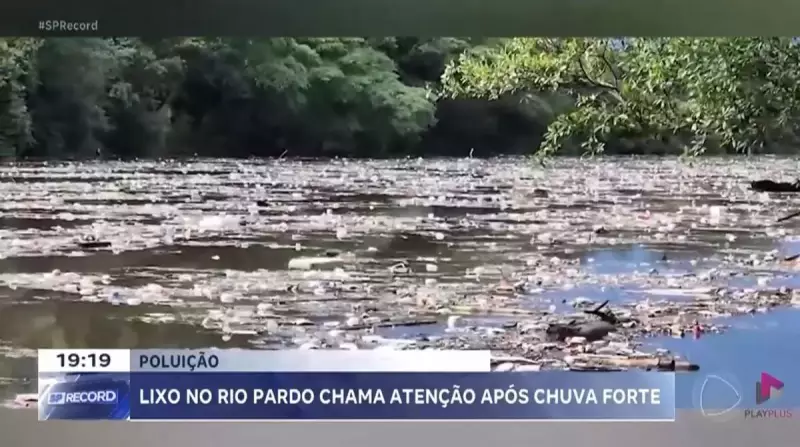 Chuva intensa causa poluição difusa no Rio Pardo, em Ribeirão Preto (SP)