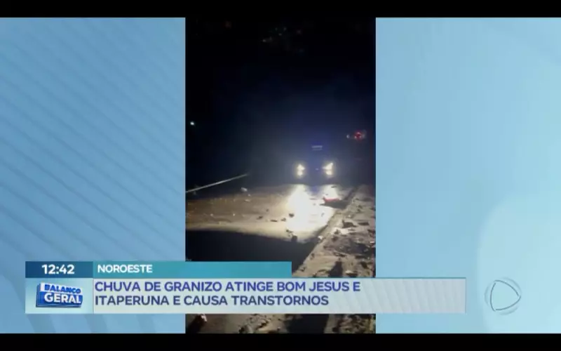 Chuva intensa com granizo causa transtornos em Itaperuna e Bom Jesus do Itabapoana