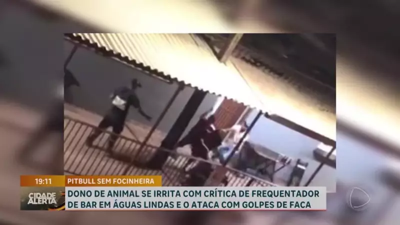 Cliente é esfaqueado após reclamar de Pitbull sem focinheira em bar do Entorno — Veja o vídeo chocante
