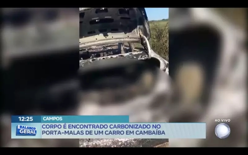 Corpo carbonizado é encontrado em porta-malas de carro em Campos dos Goytacazes