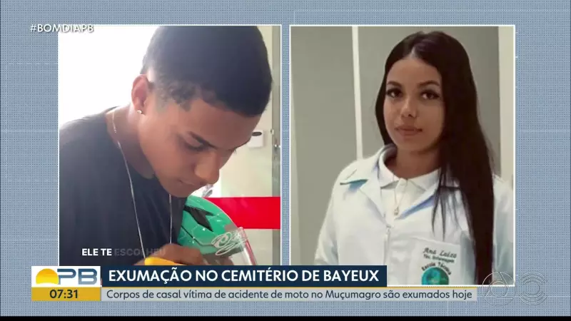 Corpos de jovens vítimas de acidente de moto são exumados para nova perícia na Paraíba