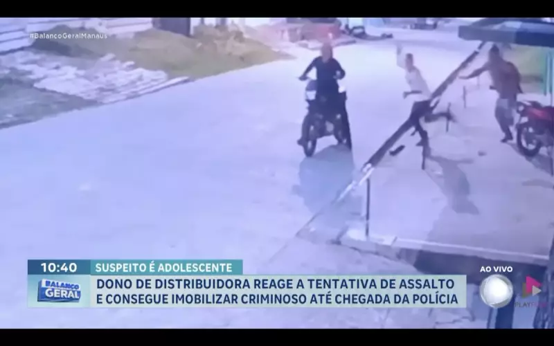 Empresário reage a assalto em Manaus e imobiliza criminoso até a chegada da polícia