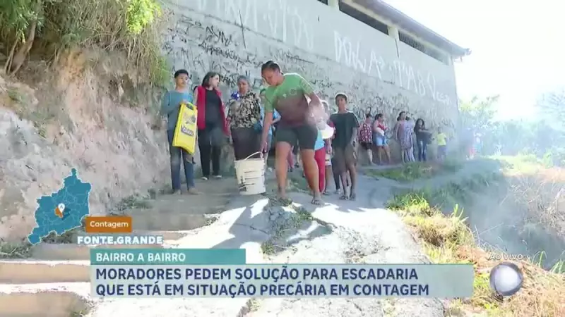 Escadaria em ruínas põe moradores em risco na Grande BH: confira os detalhes