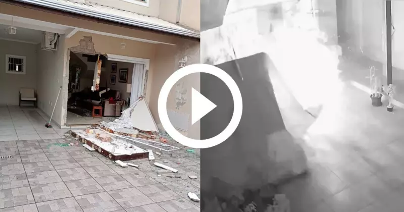Explosão em Joinville: Câmeras registram momento em que casa é destruída e morador fica ferido