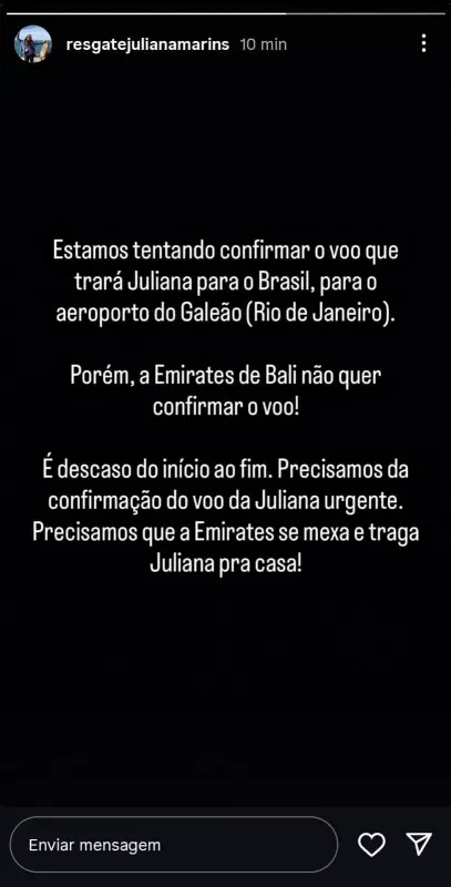 Família de Juliana Martins faz apelo emocionante à companhia aérea para realizar traslado