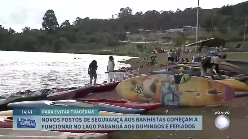 Famílias aproveitam o Lago Paranoá no Lago Norte, DF, com segurança garantida pelo Corpo de Bombeiros