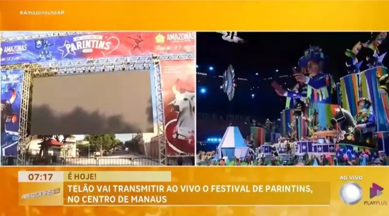Festival em Manaus reúne Caprichoso e Garantido em frente ao Teatro Amazonas