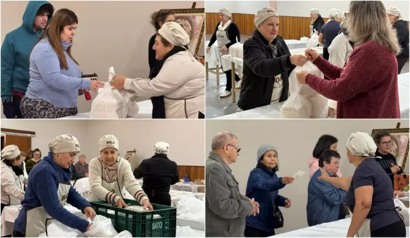 Fieis formam fila em Bauru para garantir pedaço do bolo de Santo Antônio
