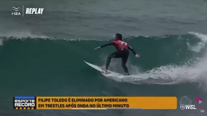 Filipe Toledo é eliminado por americano em Trestles após onda no último minuto