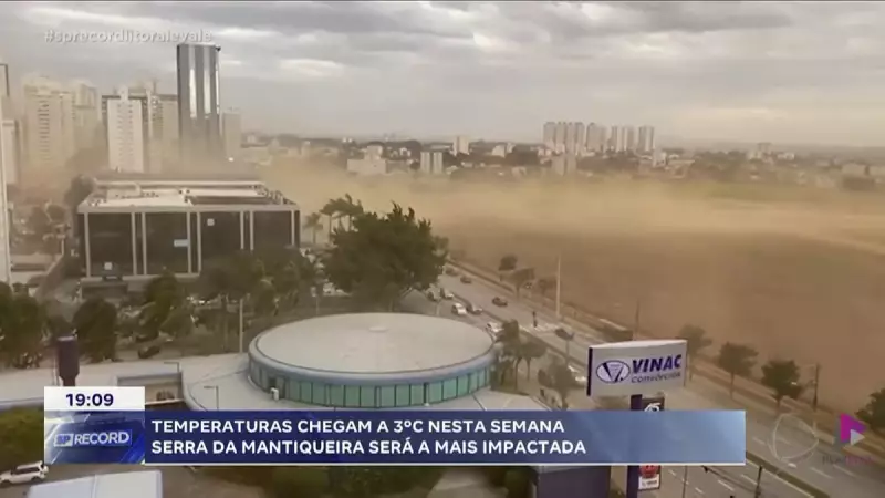 Frente fria chega ao Vale do Paraíba: ventos fortes e alerta de geada