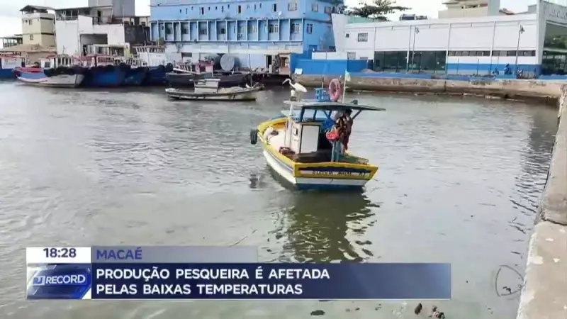 Frio intenso afeta pescadores em Macaé, RJ: produção pesqueira em queda