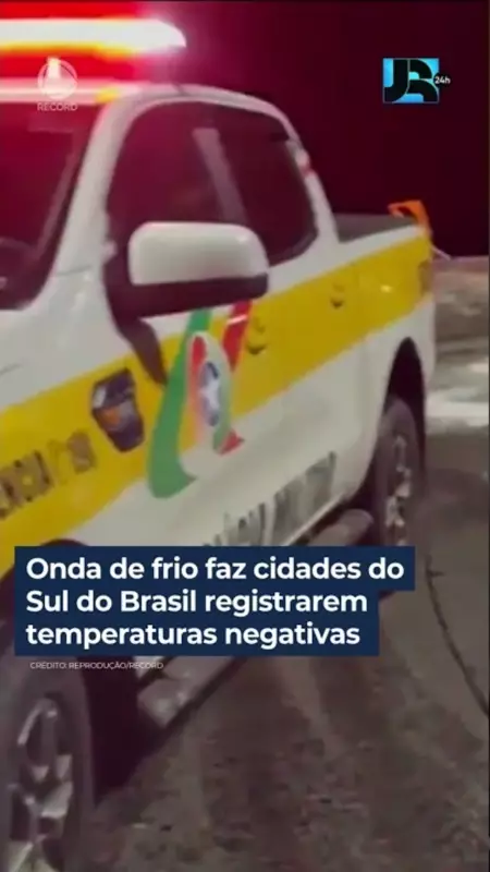Frio intenso no Sul do Brasil: cidades registram temperaturas negativas e geada