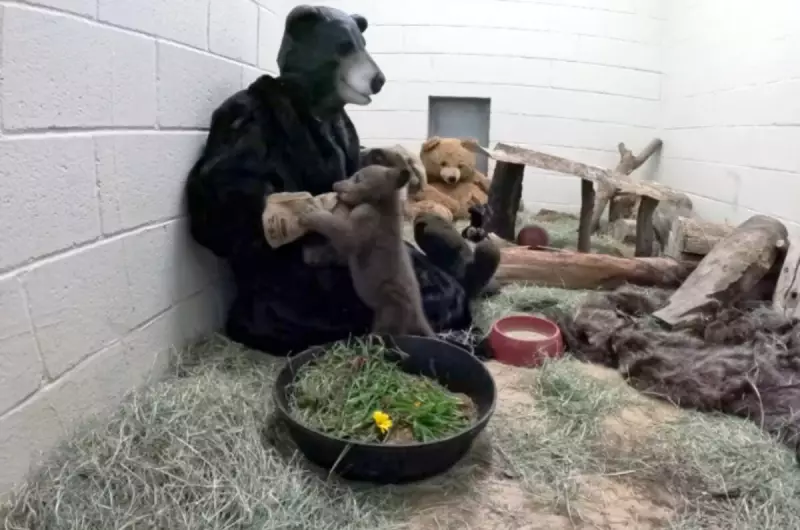 Funcionários usam fantasias de urso e bichos de pelúcia para cuidar de filhote nos EUA — Veja fotos adoráveis!