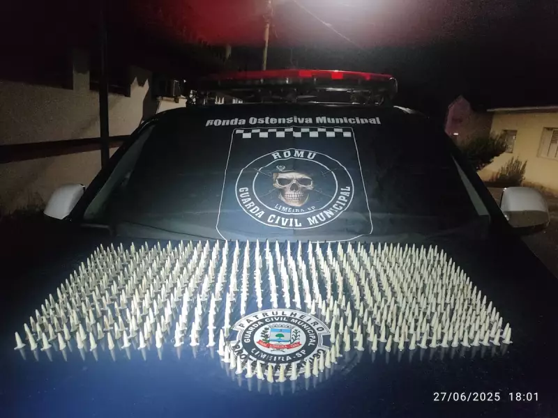GCM apreende mais de 600 frascos de cocaína em parque de Limeira: ação surpreende