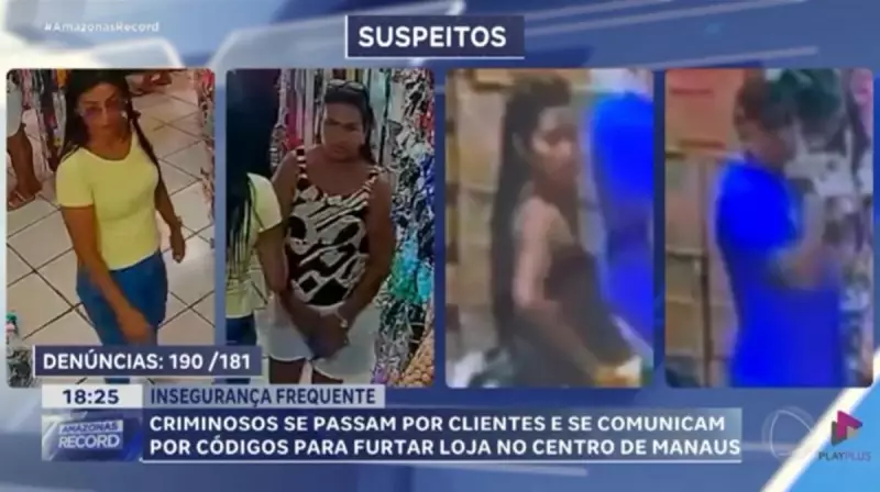 Golpistas se disfarçam de clientes para furtar lojas no centro de Manaus