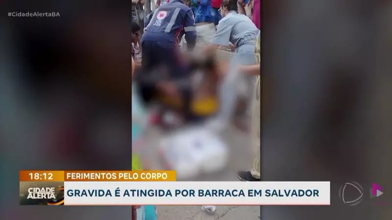 Grávida é atingida por barraca de chapa em Salvador: veja detalhes do acidente
