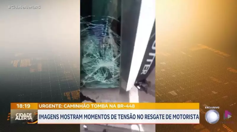 Herói anônimo: homem salva motorista preso em caminhão tombado na BR-448 em Porto Alegre