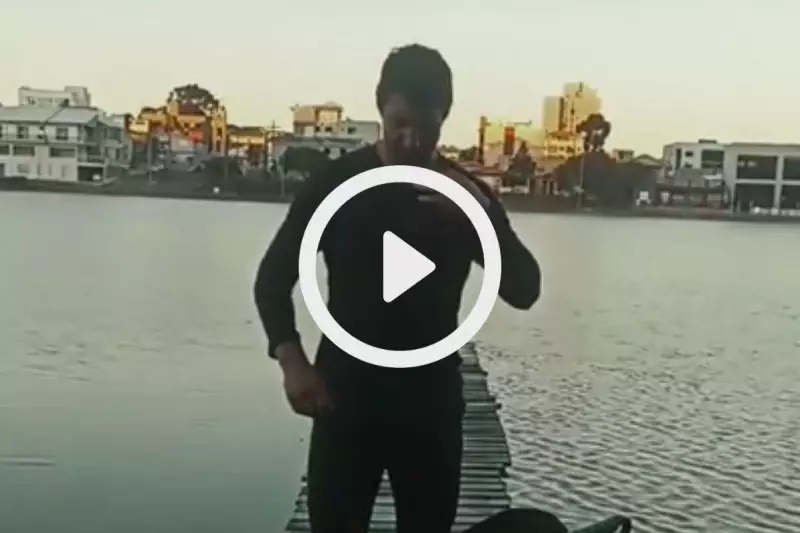Herói em SC: Bombeiro mergulha em lago gelado no dia mais frio do ano — veja o vídeo!
