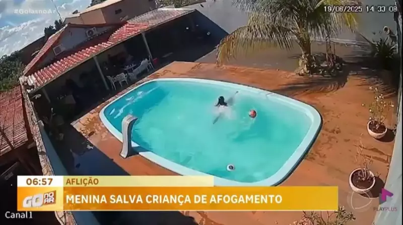 Heroína de 9 anos salva criança de afogamento em piscina em Goiás — Veja o vídeo!