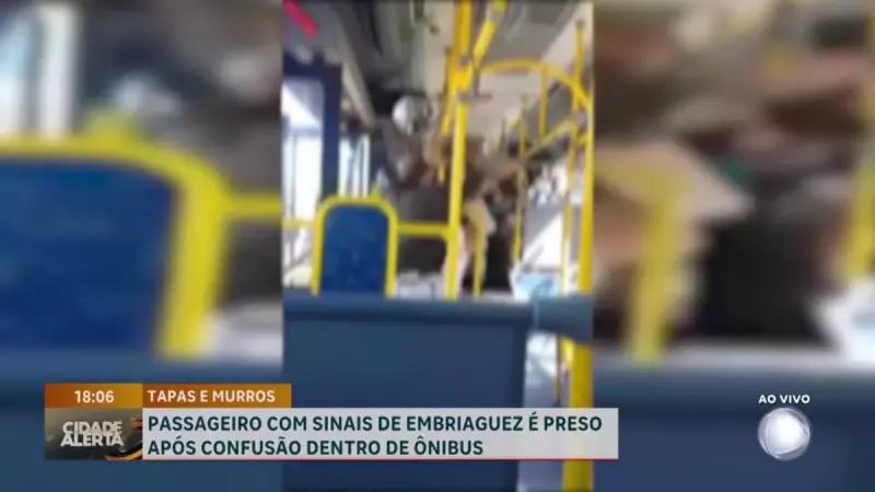 Homem bêbado causa confusão em ônibus e é preso no DF — Veja o vídeo