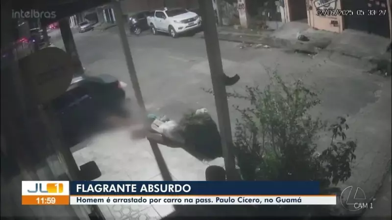 Homem é arrastado por carro em Belém: motorista foge sem prestar socorro