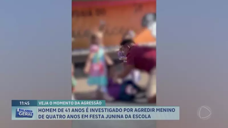 Homem é flagrado agredindo criança durante festa junina em escola do DF — Veja o vídeo