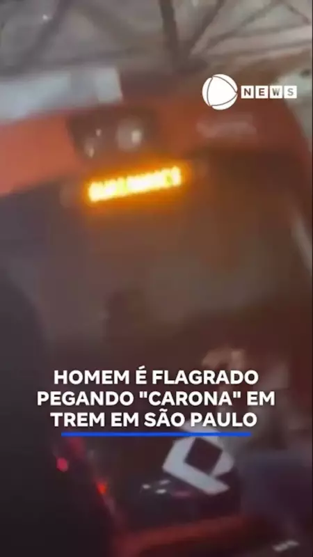 Homem é flagrado pegando carona perigosa em trem em movimento — veja o vídeo chocante!