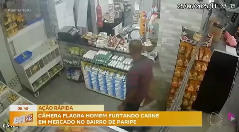 Homem é flagrado roubando carne em mercado na Bahia: veja o vídeo chocante!