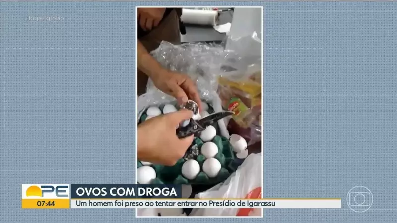 Homem é preso ao tentar entrar com maconha escondida em ovos em presídio de Igarassu