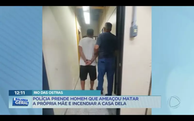 Homem é preso após ameaçar incendiar casa da mãe em Rio das Ostras, RJ