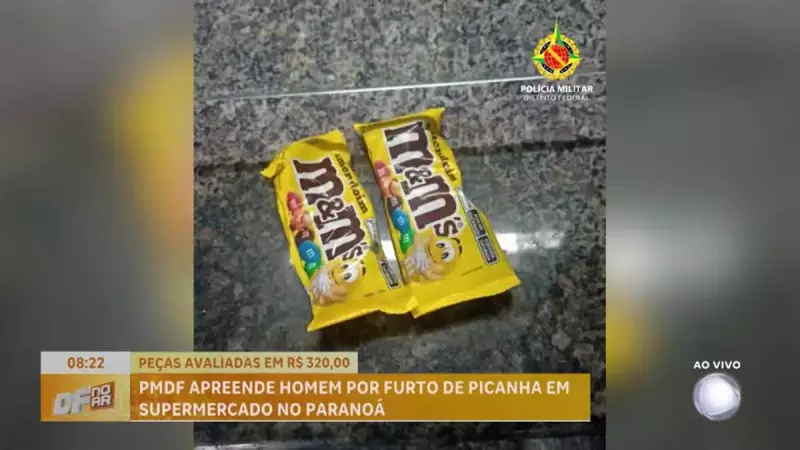 Homem é preso após furtar picanha e chocolates em supermercado no Paranoá, DF