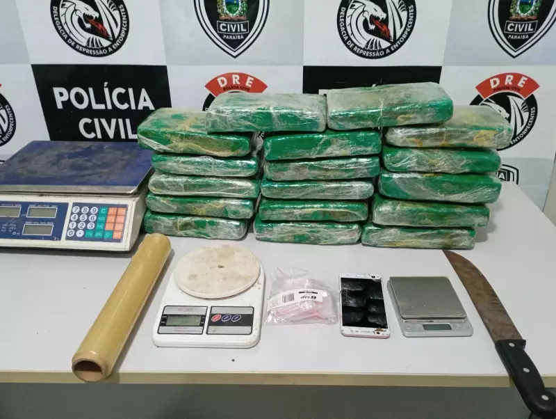 Homem é preso com 17 kg de maconha em Campina Grande: veja detalhes da operação