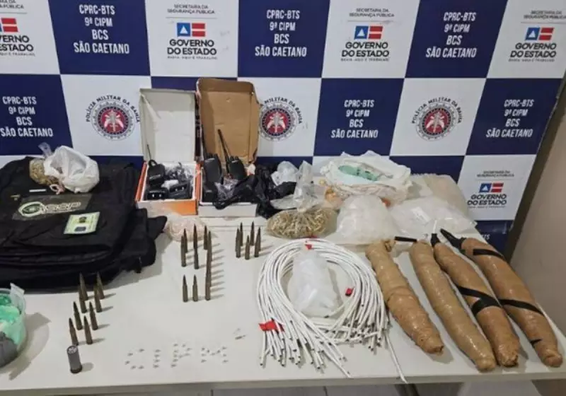 Homem é preso com dinamites, drogas e munições em Marechal Rondon, Salvador