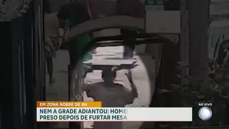 Homem é preso em flagrante ao furtar mesa de bar em zona nobre de BH