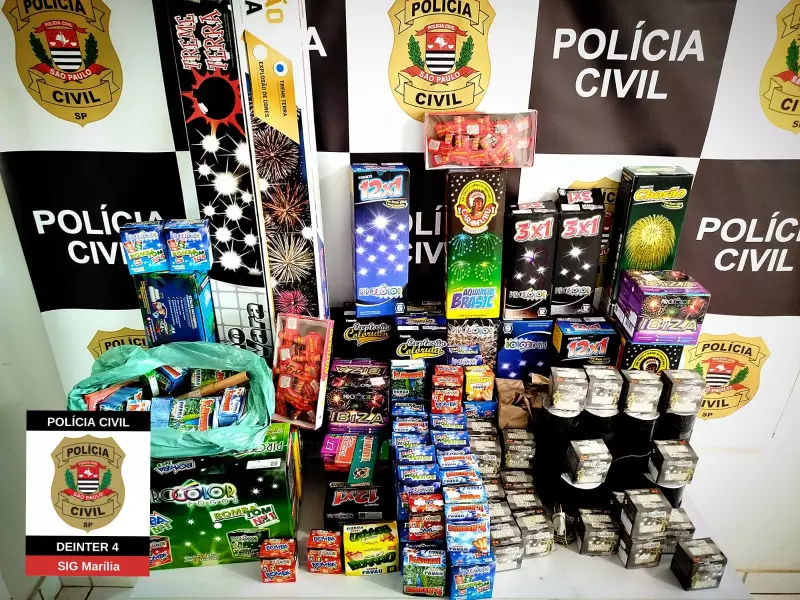 Homem é preso em Marília por venda ilegal de fogos de artifício em papelaria