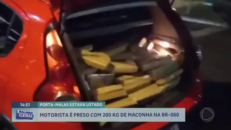 Homem é preso na BR-060 com 200 kg de maconha em carro furtado: veja detalhes