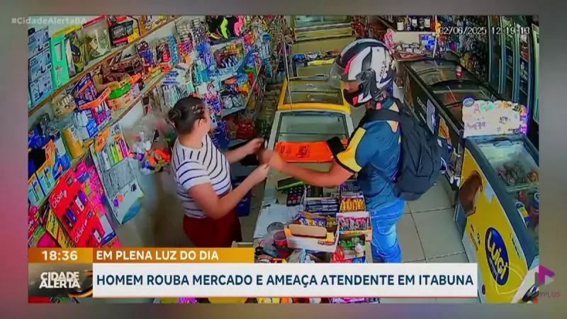 Homem invade mercado em Ilhéus, BA, pede cerveja e ameaça atendente durante roubo