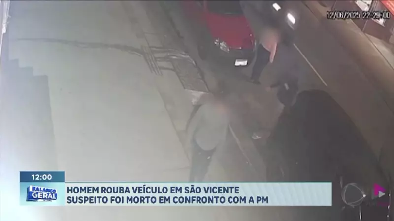 Homem rouba carro em São Vicente, SP, e é baleado após confronto com a polícia
