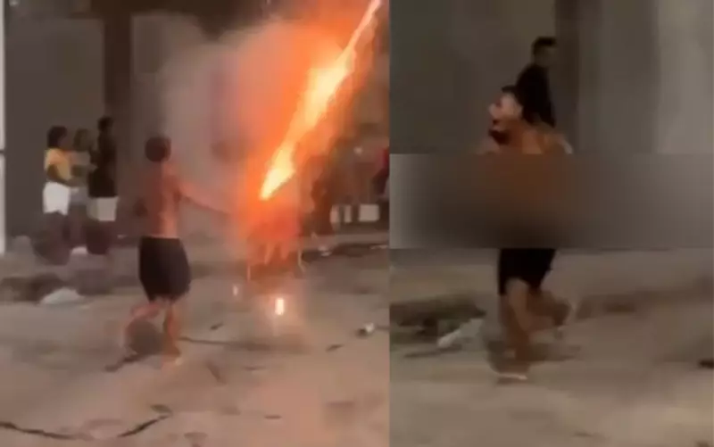 Homem se fere gravemente após artefato explodir durante guerra de espadas na Bahia