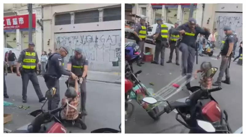 Idosa chinesa sofre abordagem violenta da PM no centro de SP; vídeo choca nas redes