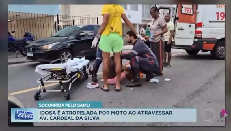 Idosa é atropelada por moto ao atravessar a Avenida Cardeal da Silva em Salvador